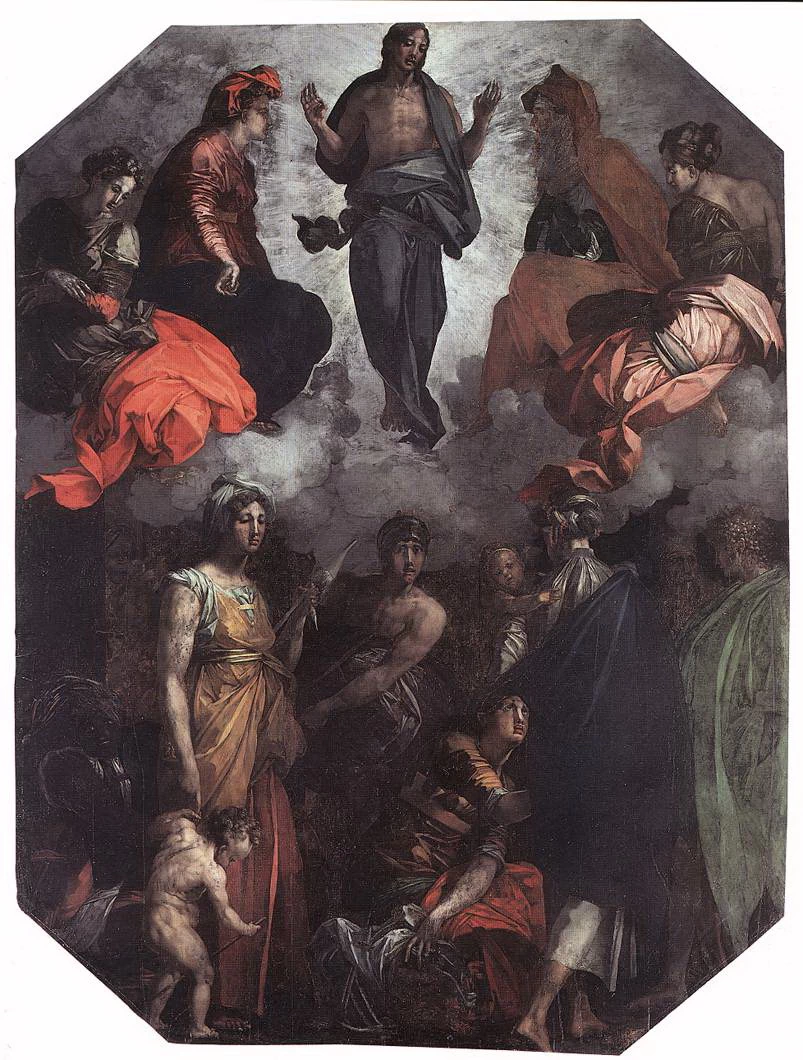 Cristo risorto con la Vergine Maria, S. Anna, S. Maddalena, S. Maria Egiziana e il popolo - Citta di Castello